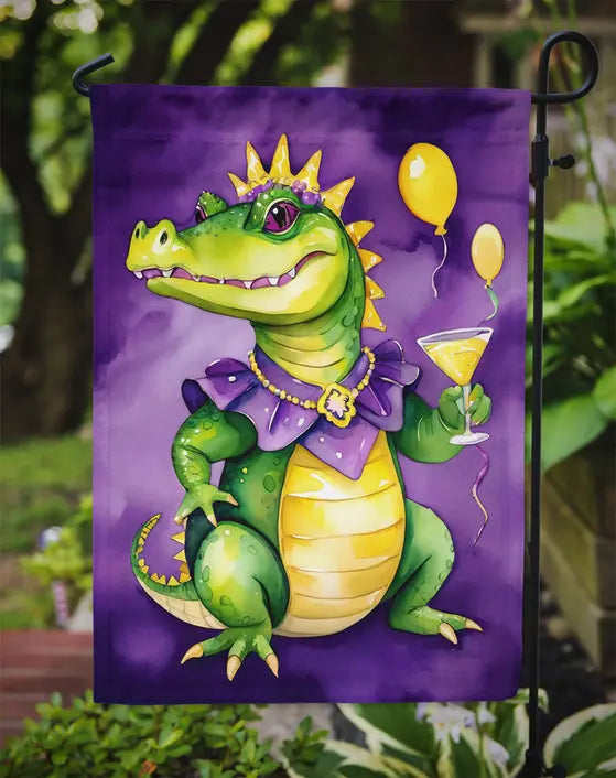 Alligator Mardi Gras Garden Flag Caroline's Treasures