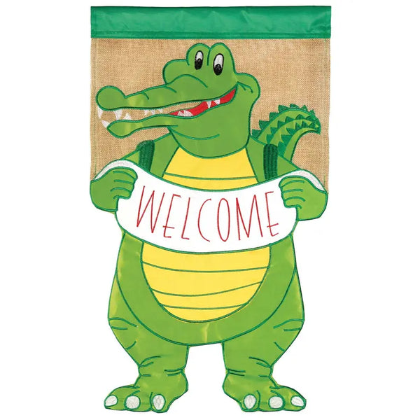 Alligator Welcome Flag Garden Dicksons Inc