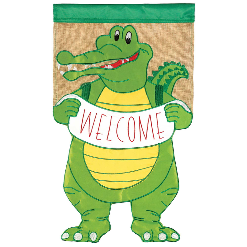 Alligator Welcome Flag Garden Dicksons Inc