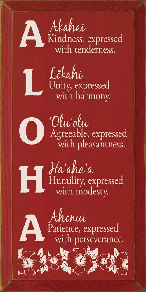 Aloha Meaning Wood Sign Sawdust City