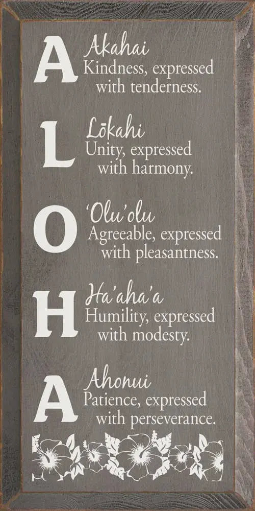 Aloha Meaning Wood Sign Sawdust City