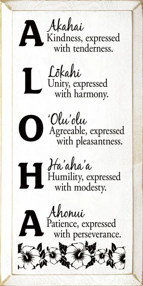 Aloha Meaning Wood Sign Sawdust City