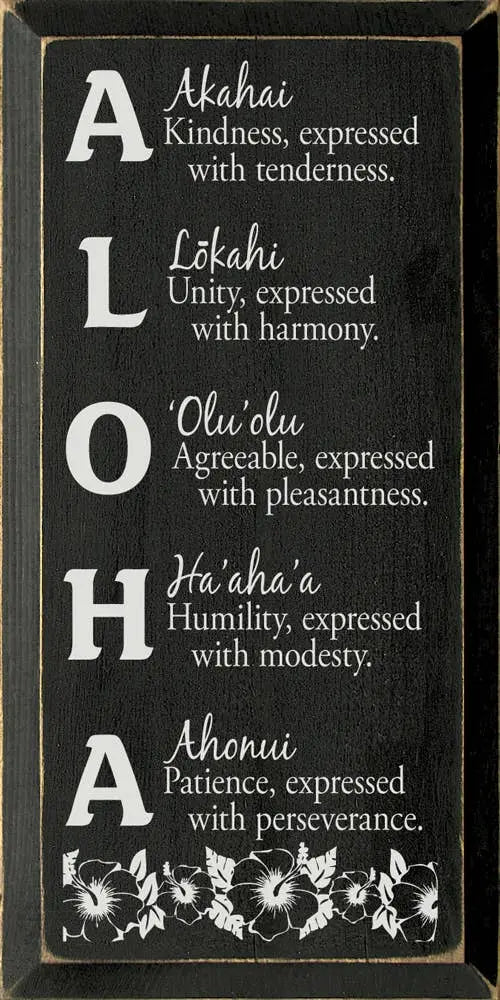 Aloha Meaning Wood Sign Sawdust City