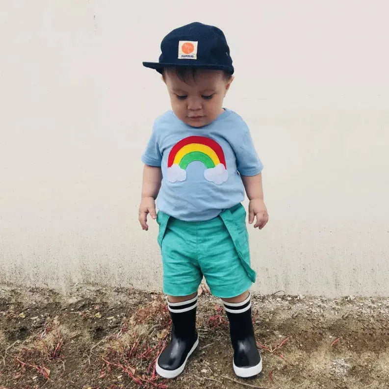 Aloha Rainbow - Kids Baby Blue Shirt  Boys or Girls Mi Cielo