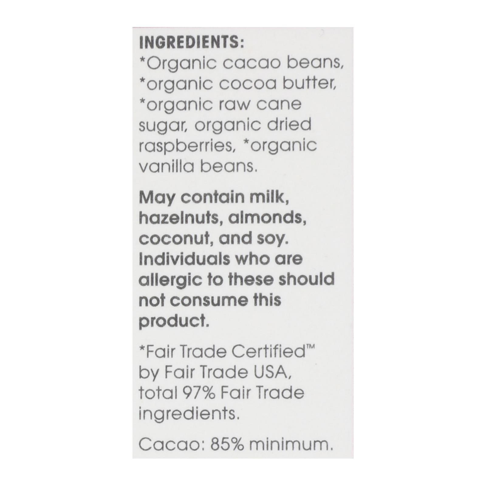 Alter Eco - Chocolate Raspberry Blkout 85% - Case Of 12-2.65 Oz Alter Eco