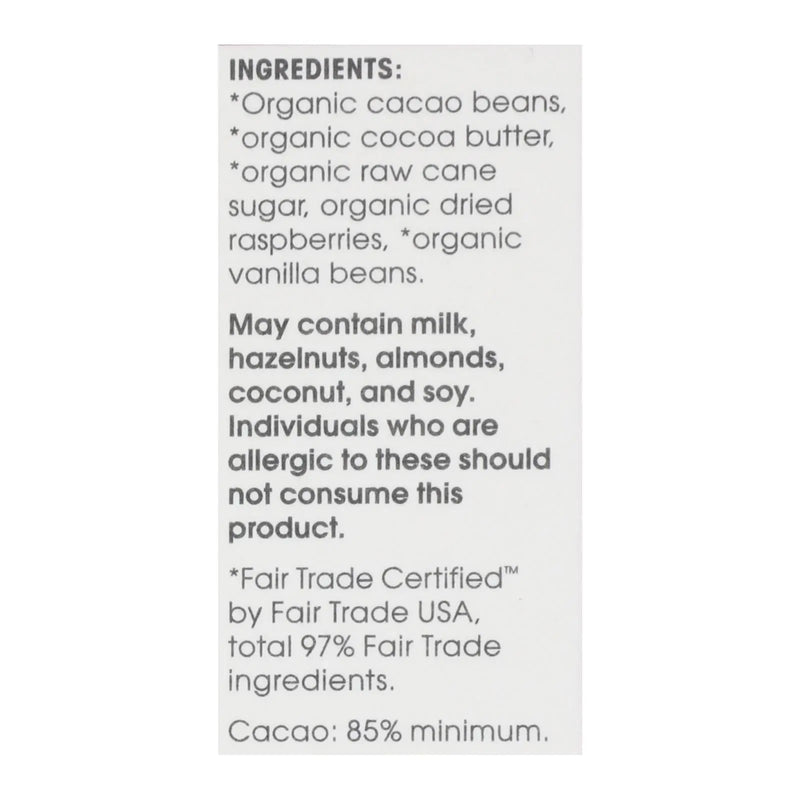 Alter Eco - Chocolate Raspberry Blkout 85% - Case Of 12-2.65 Oz Alter Eco