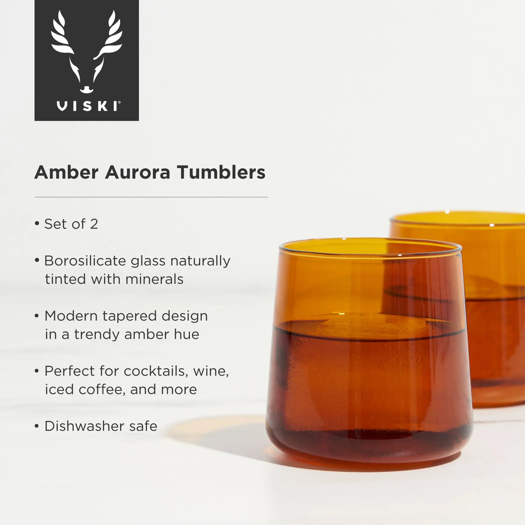 Amber Aurora Cocktail Tumblers (set of 2) Viski