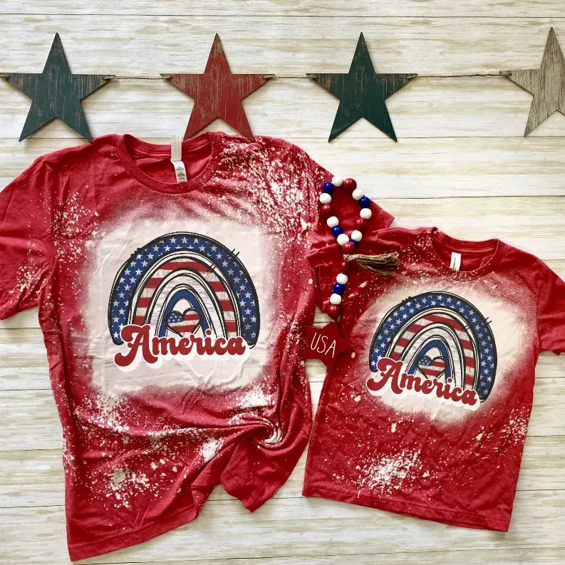 America Bleached Shirt - 4th of July Shirt CK's Boutique