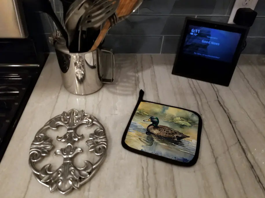American Black Duck Pair of Pot Holders Caroline's Treasures