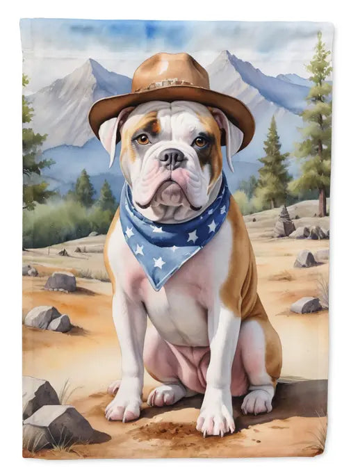 American Bulldog Cowboy Welcome Garden Flag Caroline's Treasures