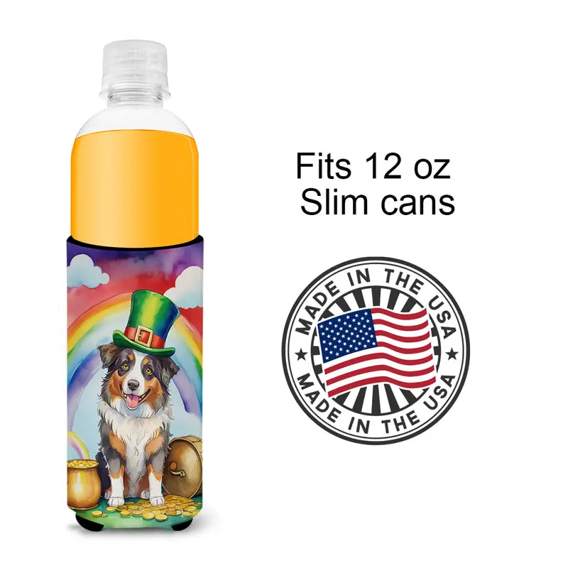 American Bulldog St Patrick's Day Hugger for Ultra Slim Cans Caroline's Treasures