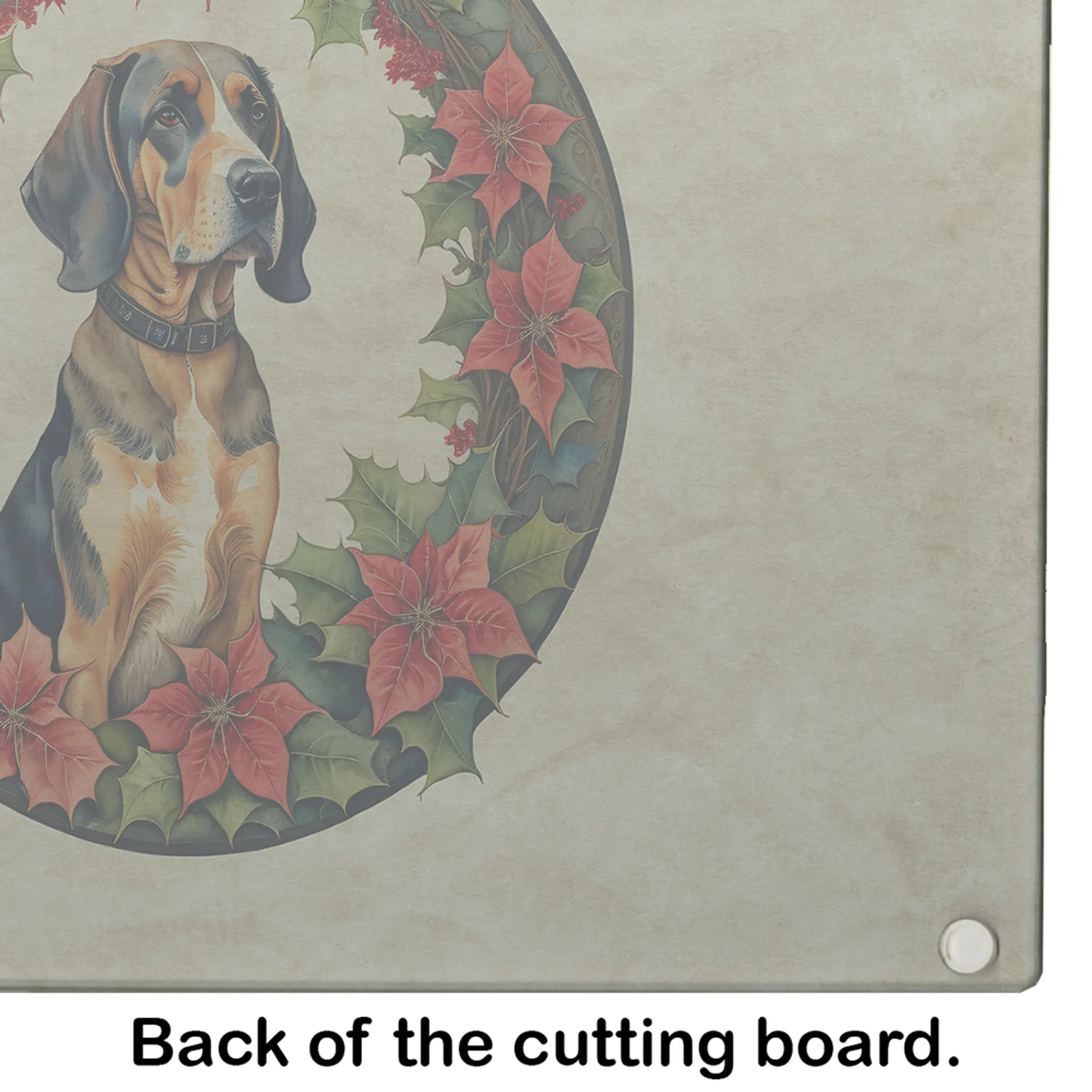 American English Coonhound Christmas Flowers Glass Cutting Board Caroline's Treasures