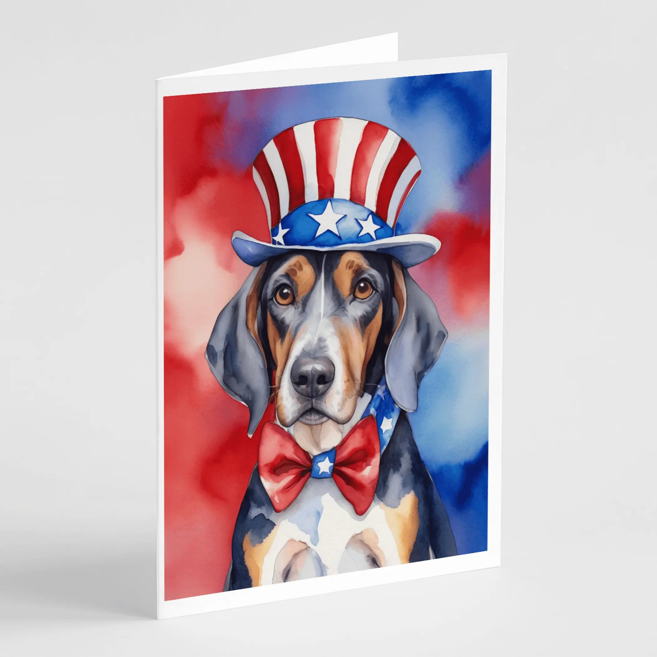 American English Coonhound Patriotic American Greeting Cards Pack of 8 Caroline's Treasures