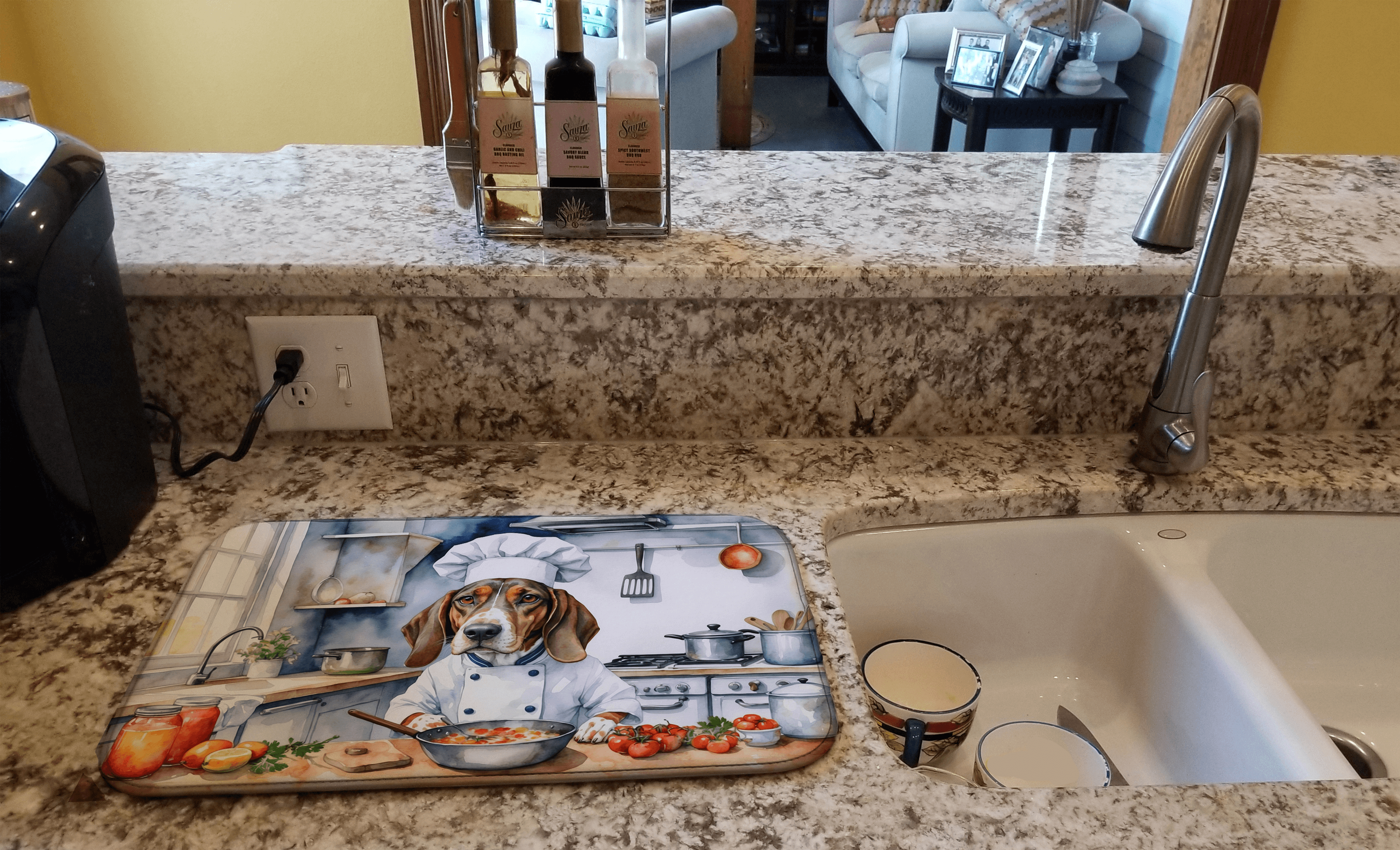 American English Coonhound The Chef Dish Drying Mat Caroline's Treasures