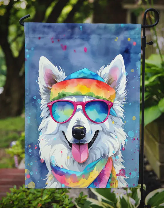 American Eskimo Hippie Dawg Garden Flag Caroline's Treasures