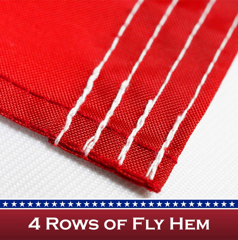 American Flag 210D Embroidered Polyester 2.5x4 Ft - with Pole Sleeve G128