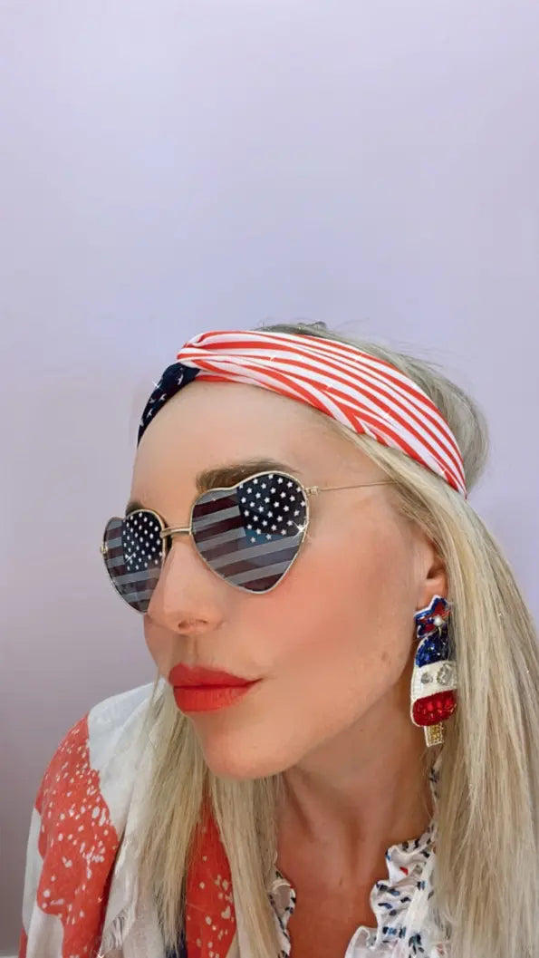 American Flag Beaded Pouch with Hearts A Blonde and Her Bag
