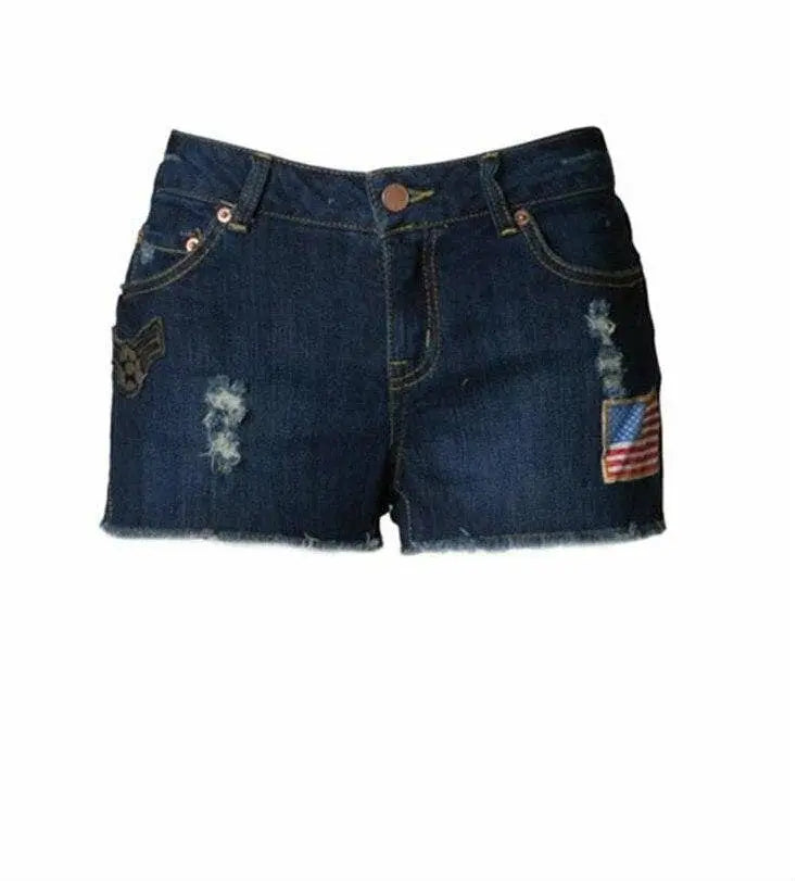 American Flag Distress Denim Shorts SurelyMine