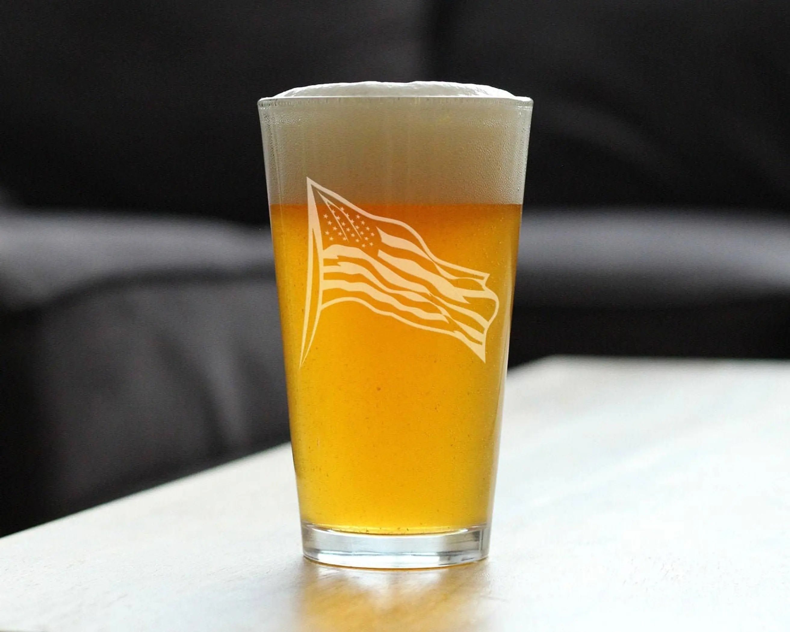 American Flag Pint Glass for Beer - Patriotic Gifts Bevvee