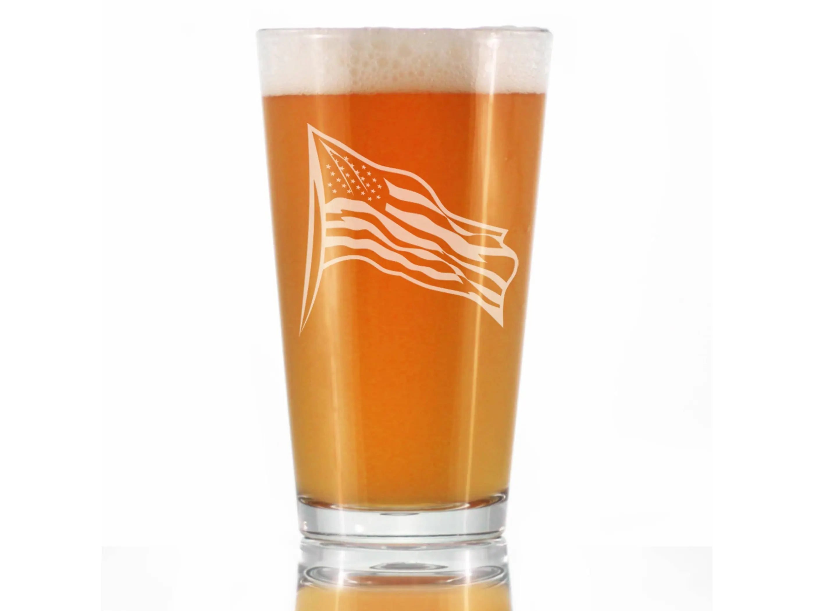 American Flag Pint Glass for Beer - Patriotic Gifts Bevvee