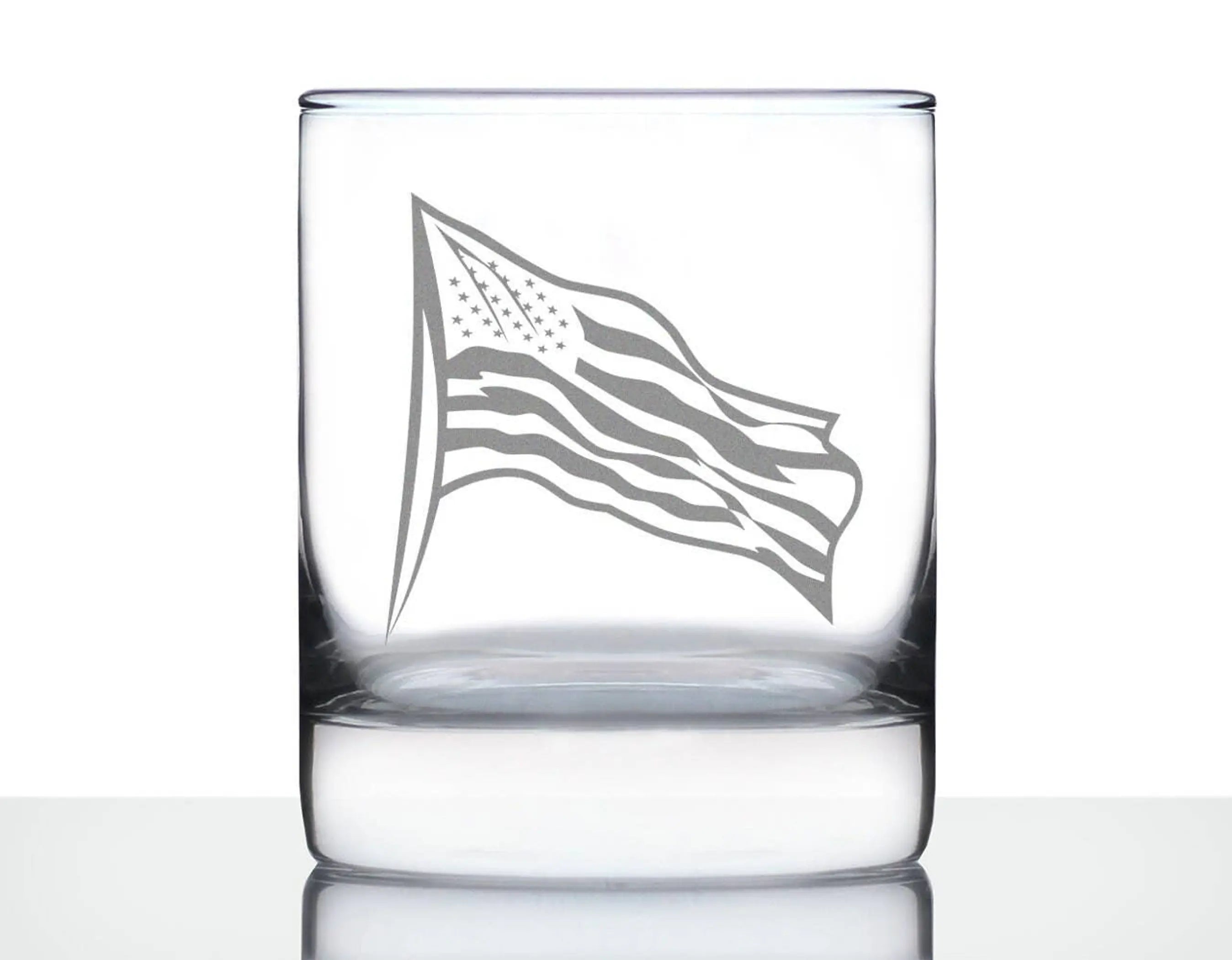 American Flag Whiskey Rocks Glass - Patriotic Gifts Bevvee