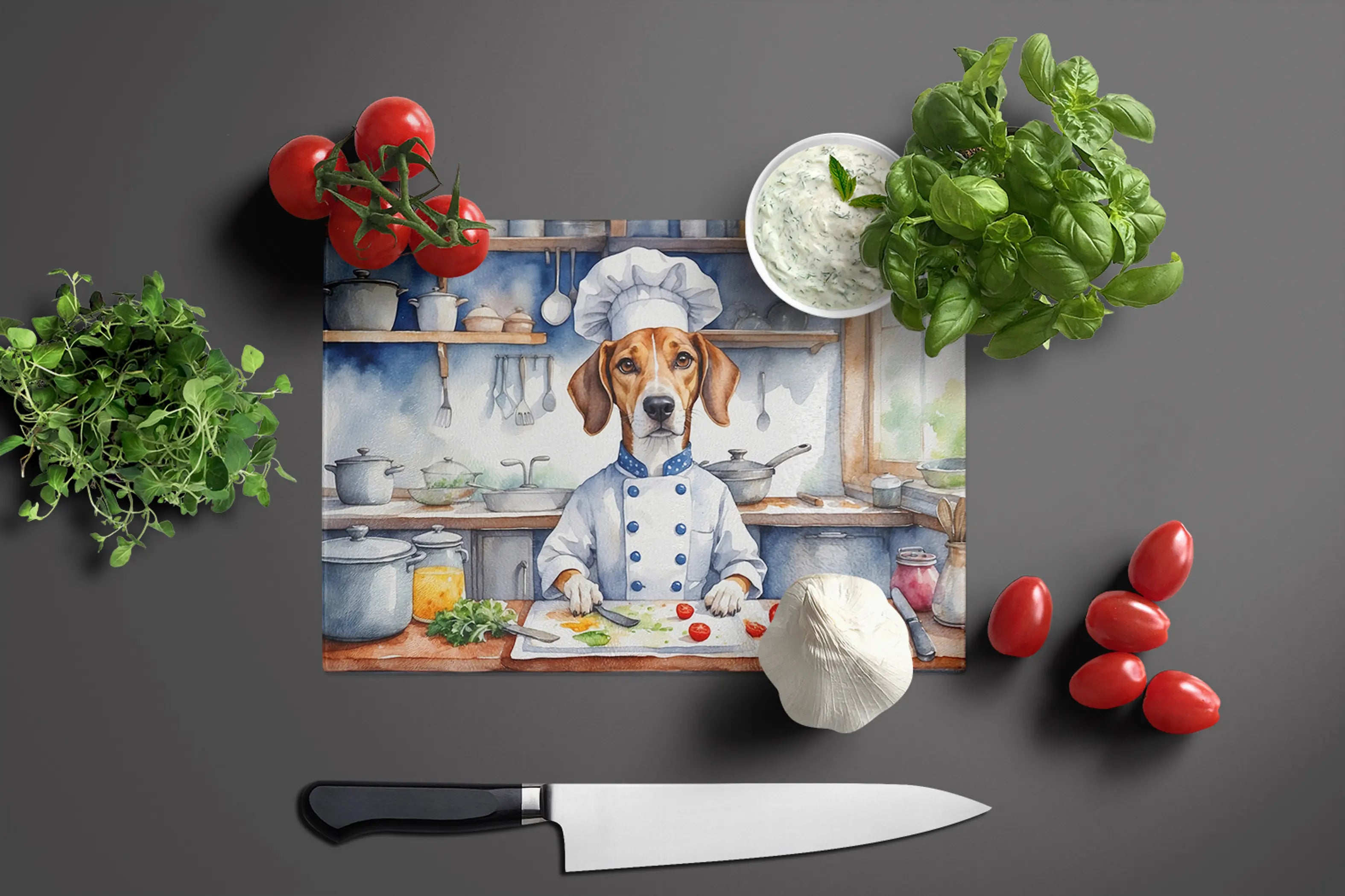 American Foxhound The Chef Glass Cutting Board Caroline's Treasures