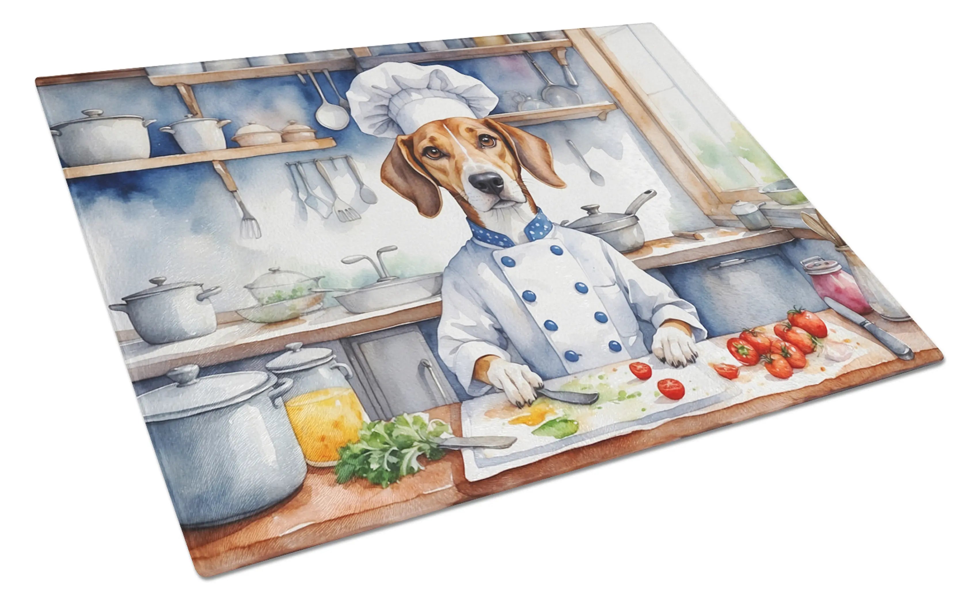 American Foxhound The Chef Glass Cutting Board Caroline's Treasures