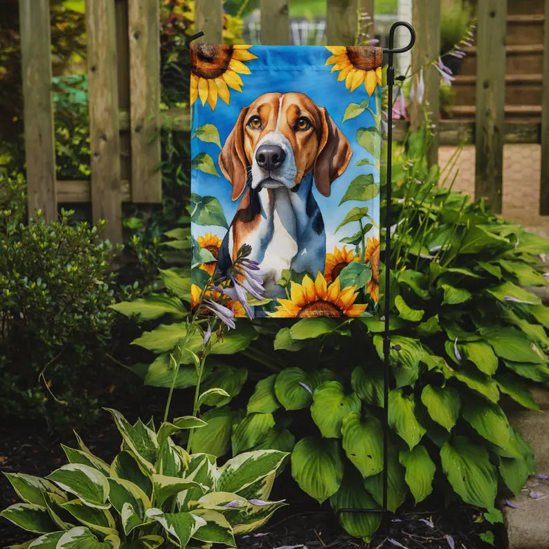 American Foxhound in Sunflowers Garden Flag Caroline's Treasures