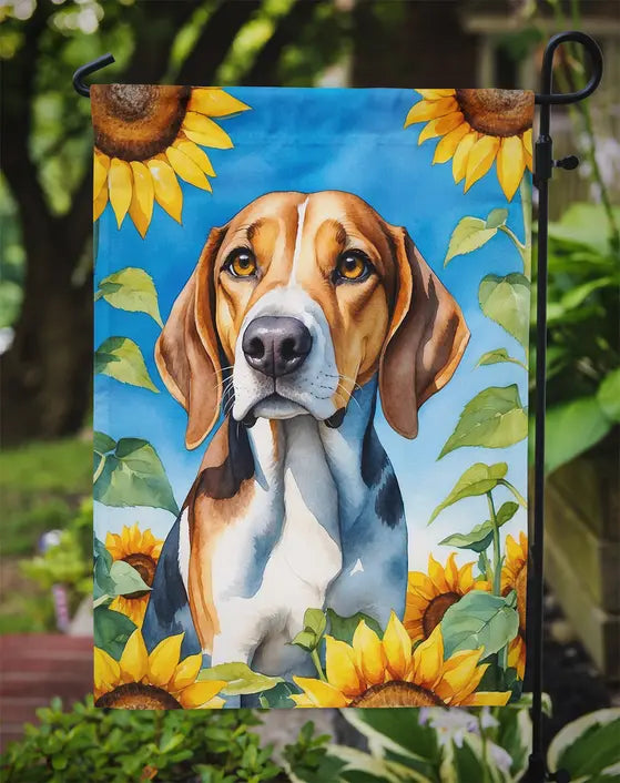 American Foxhound in Sunflowers Garden Flag Caroline's Treasures