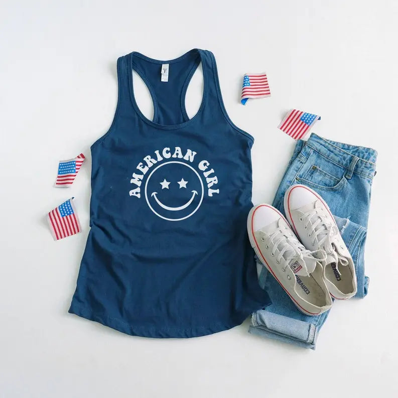 American Girl Fourth of July Tank Top Stiles Tee
