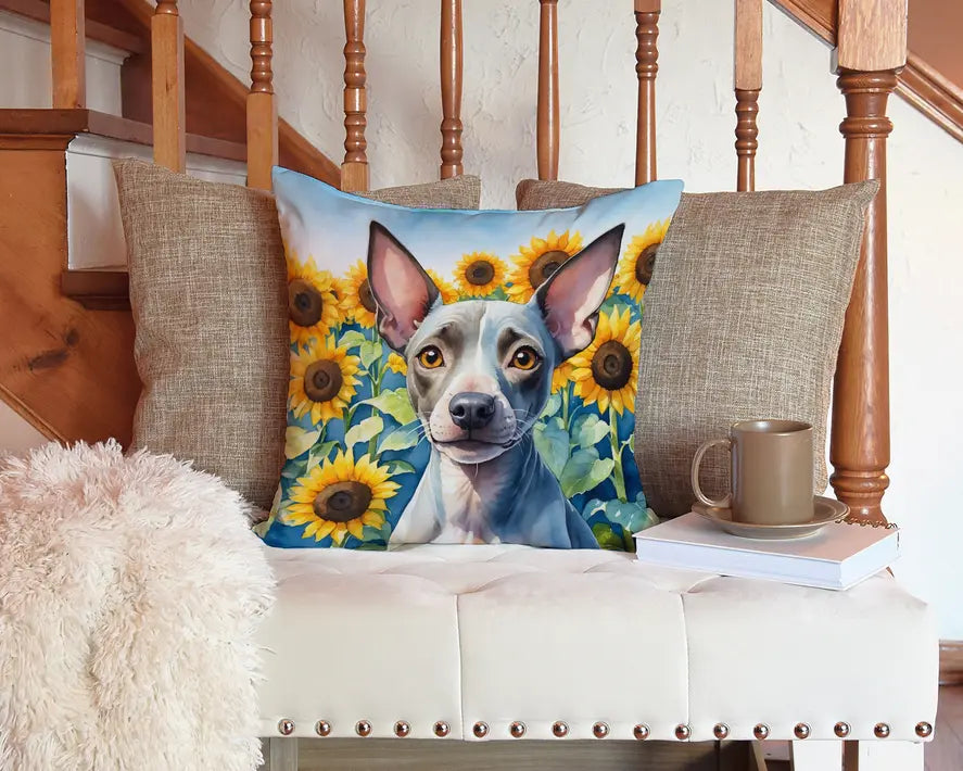 American Hairless Terrier in Sunflowers Pair of Pot Holders Caroline's Treasures