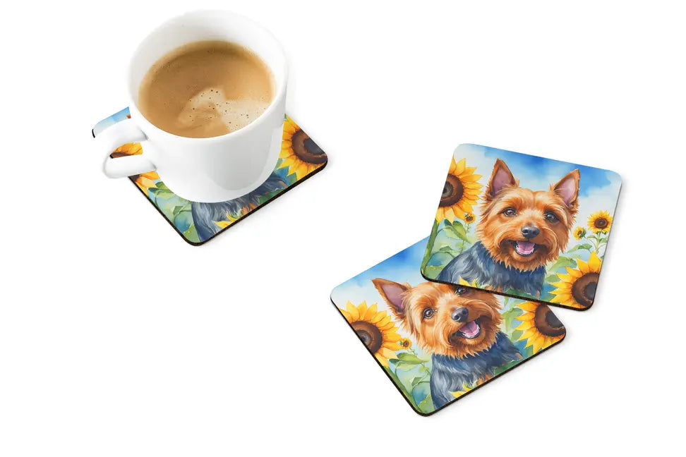 American Hairless Terrier in Sunflowers Pair of Pot Holders Caroline's Treasures