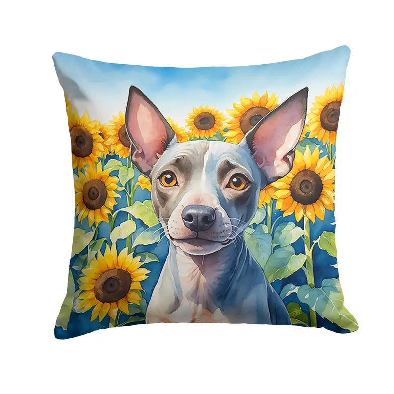 American Hairless Terrier in Sunflowers Pair of Pot Holders Caroline's Treasures