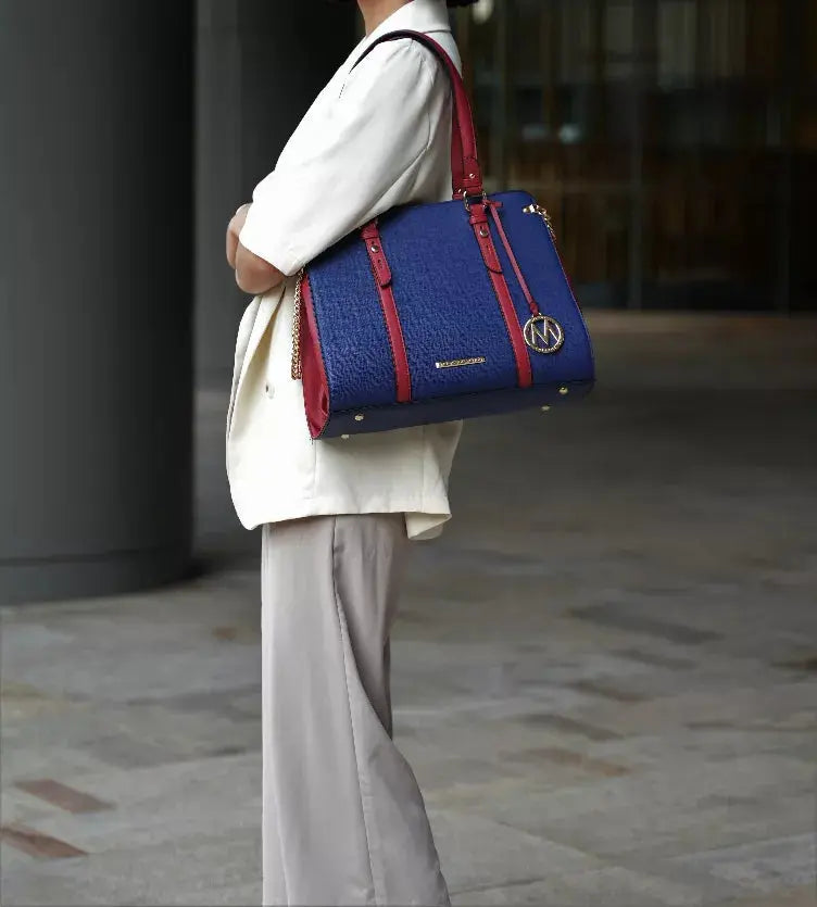 Amy Color Block Vegan Leather Women's Tote MKF Collection by Mia K.