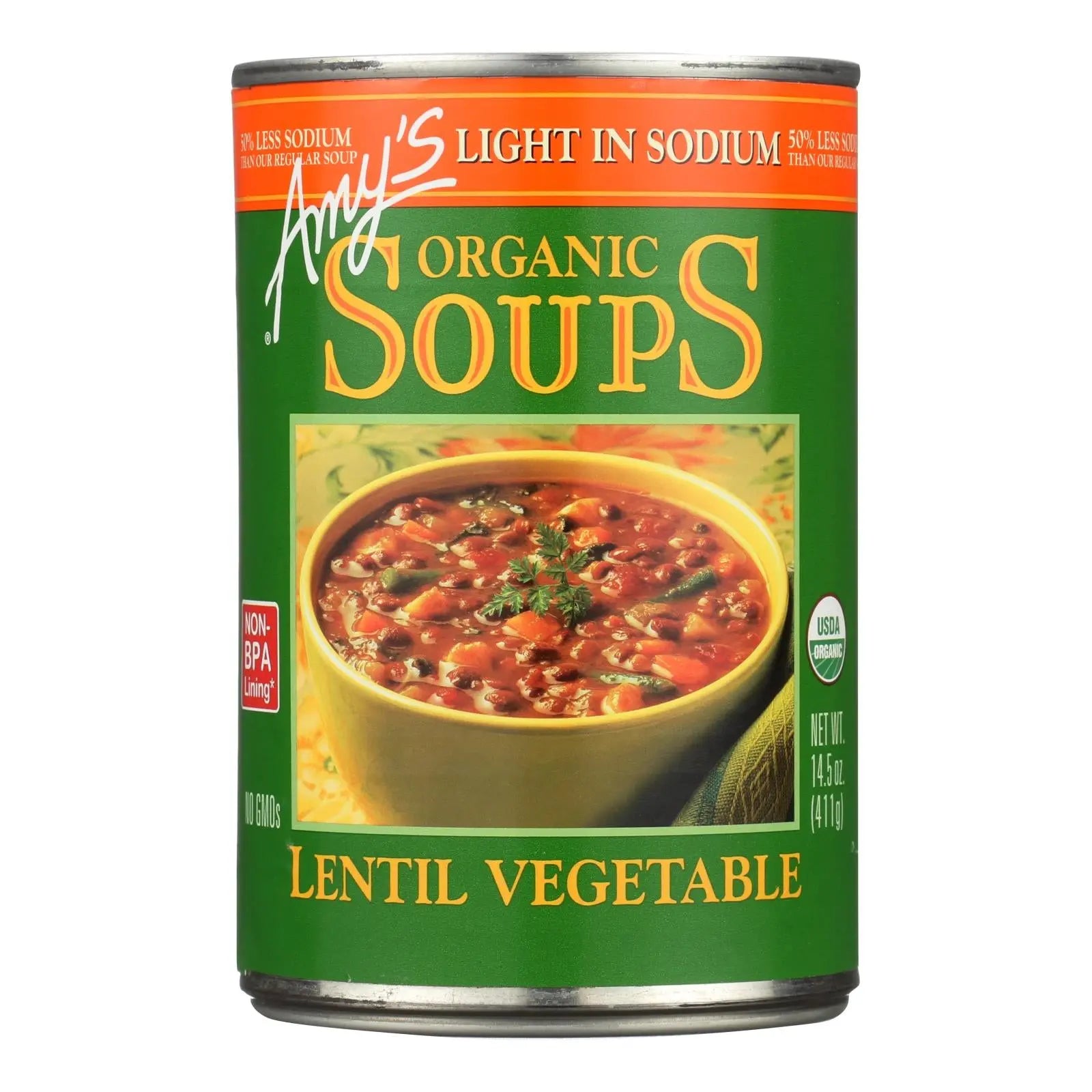 Amy's - Organic Lentil Vegetable Soup - Low Sodium - Case Of 12 - 14.5 Oz Amy's