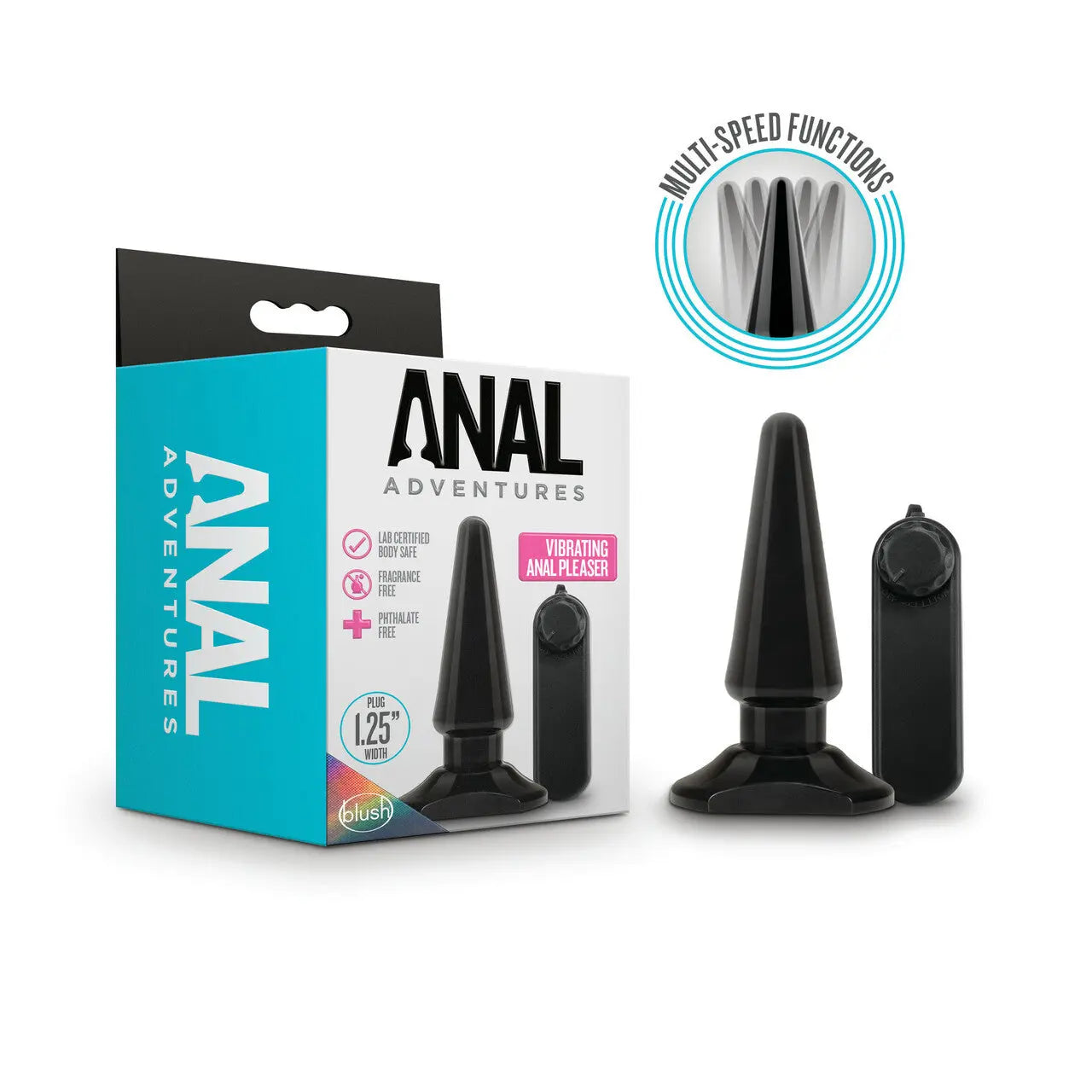 Anal Adventures Basic Vibrating Anal Pleaser Black Blush Novelties