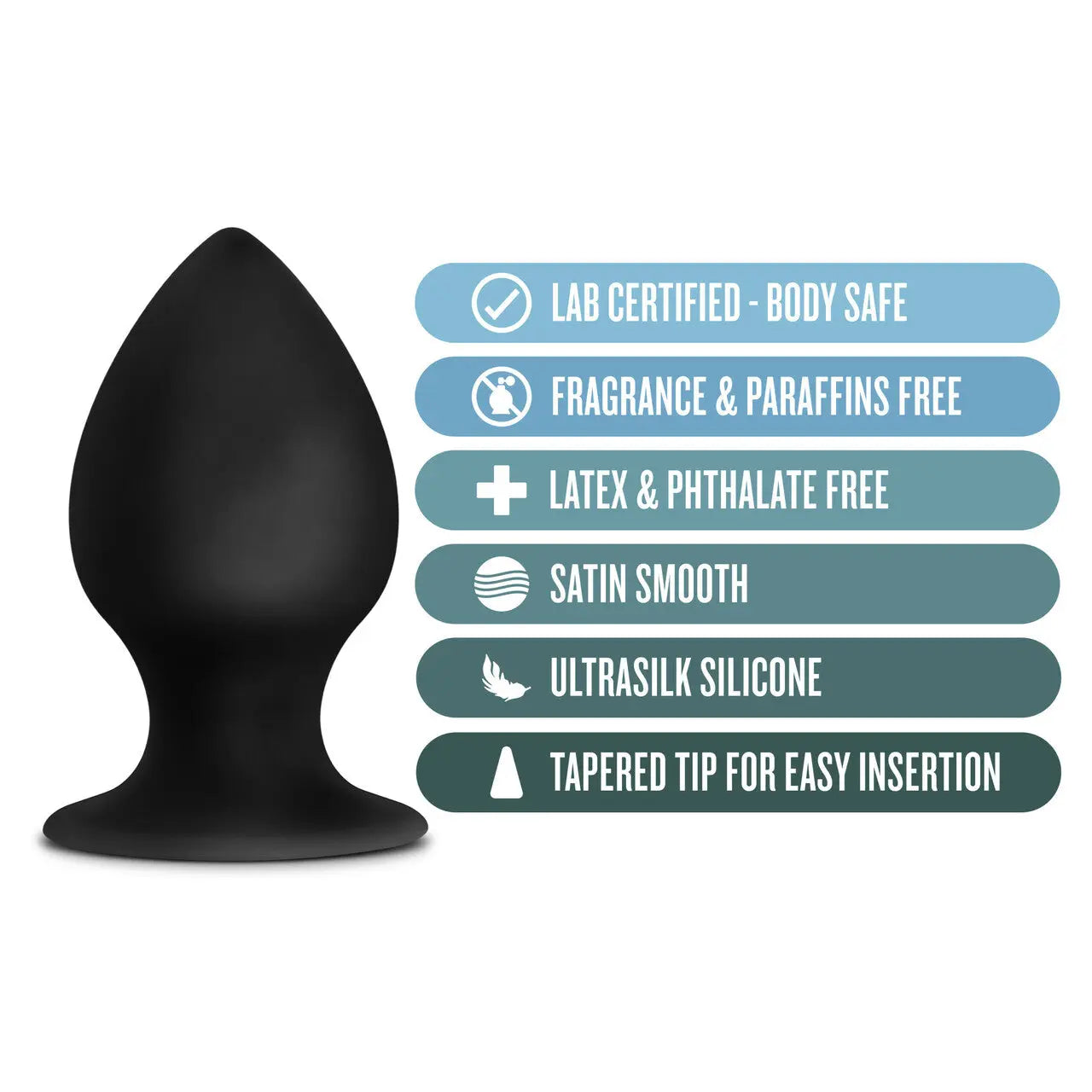 Anal Adventures Platinum Silicone Anal Stout Plug Black Blush Novelties