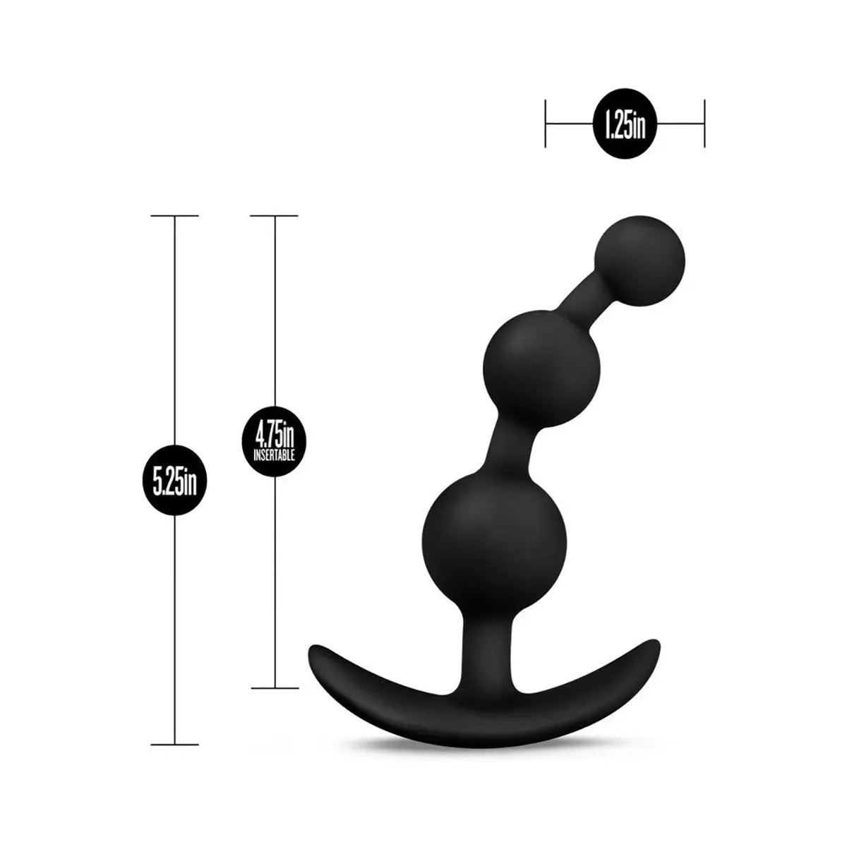 Anal Adventures Platinum Silicone Small Anal Beads Plug Black Blush