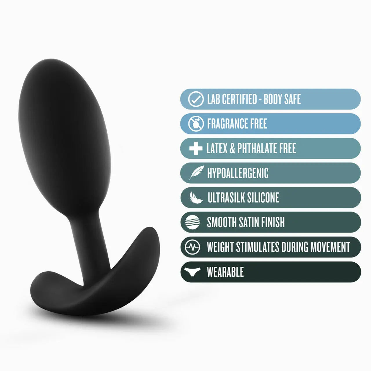Anal Adventures Platinum Silicone Vibra Slim Plug Black Blush Novelties