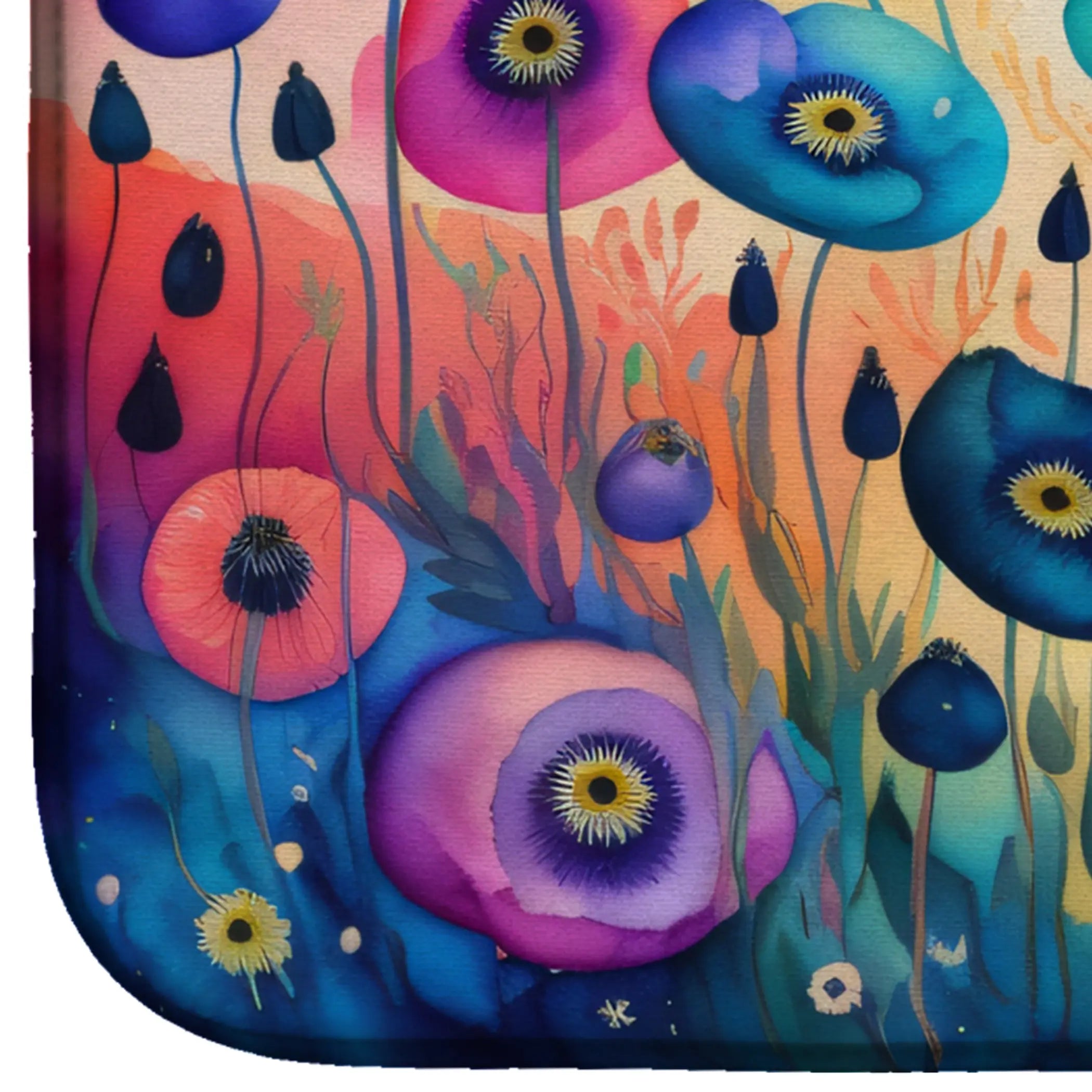 Anemones in Color Dish Drying Mat Caroline's Treasures