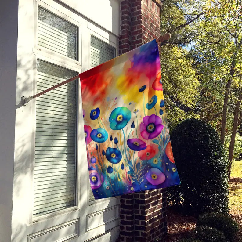 Anemones in Color House Flag Caroline's Treasures