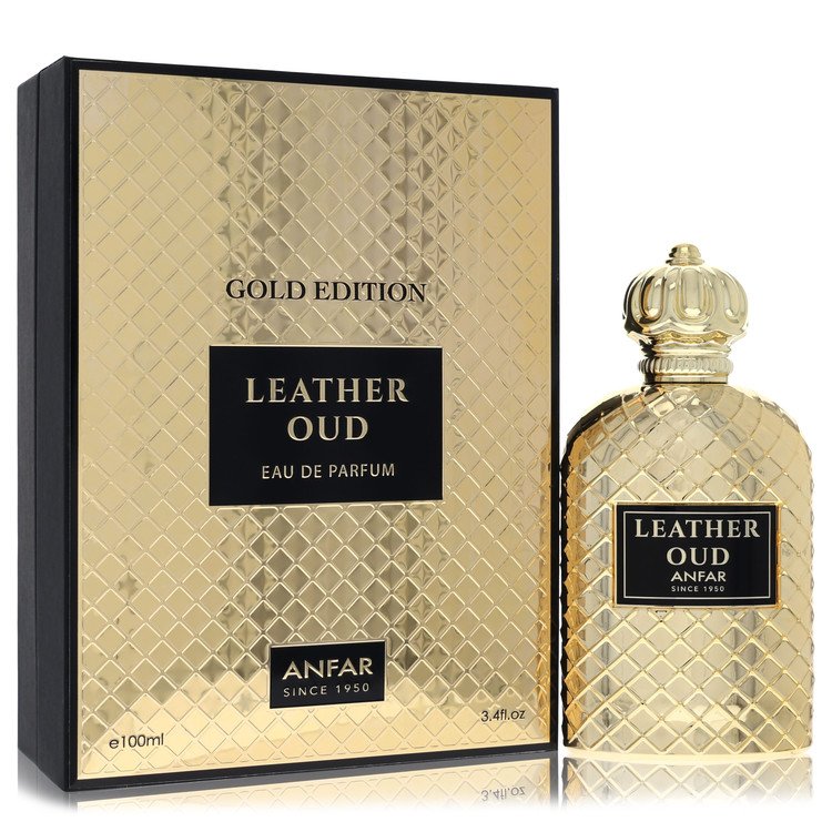 Anfar  Anfar Leather Oud Gold Edition by Anfar Eau De Parfum Spray 3.4 oz for Men for Fragrances for Men Anfar