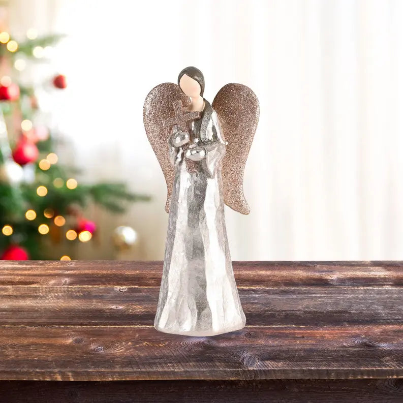 Angel Gold Glitter With Cross 7H Dicksons Inc