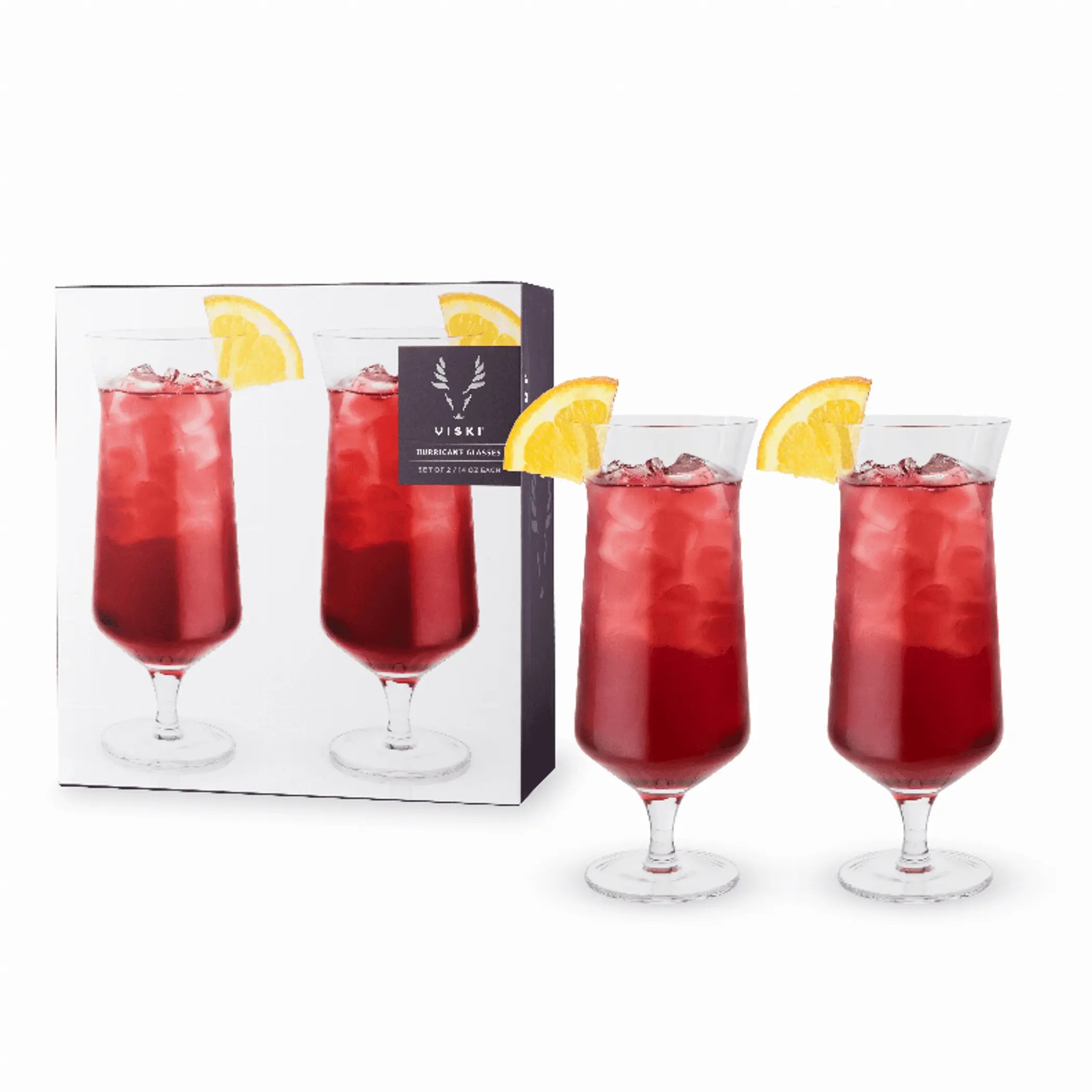 Angled Crystal Hurricane Glasses By Viski True Brands
