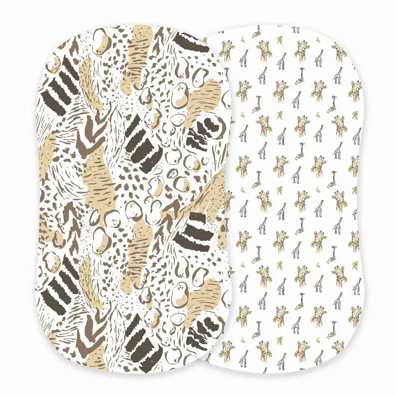 Animal Print & Hungry Giraffe Changing Pad Cover/Bassinet Newcastle Classics
