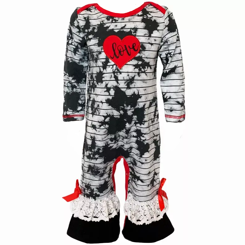 AnnLoren Baby Girls Heart Long Sleeve Romper Valentine's Day AnnLoren
