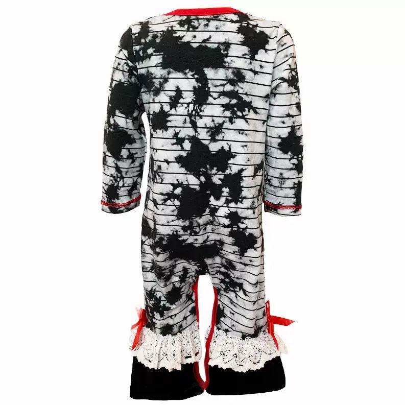 AnnLoren Baby Girls Tie Dye Heart Long Sleeve Romper Valentine's Day AnnLoren