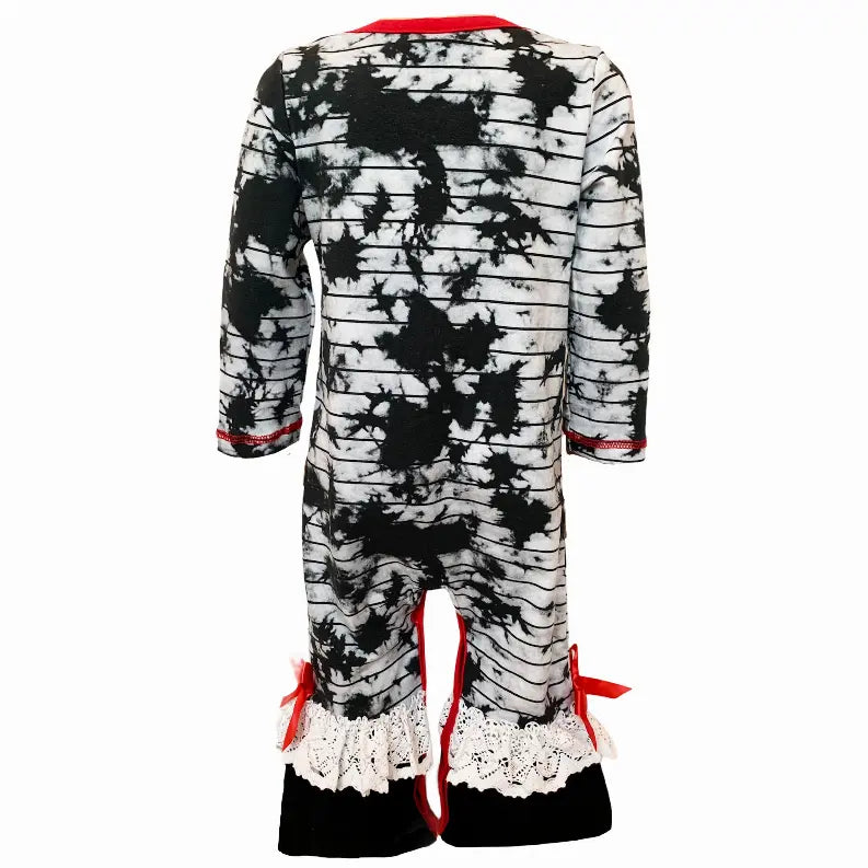 AnnLoren Baby Girls Tie Dye Heart Long Sleeve Romper Valentine's Day AnnLoren