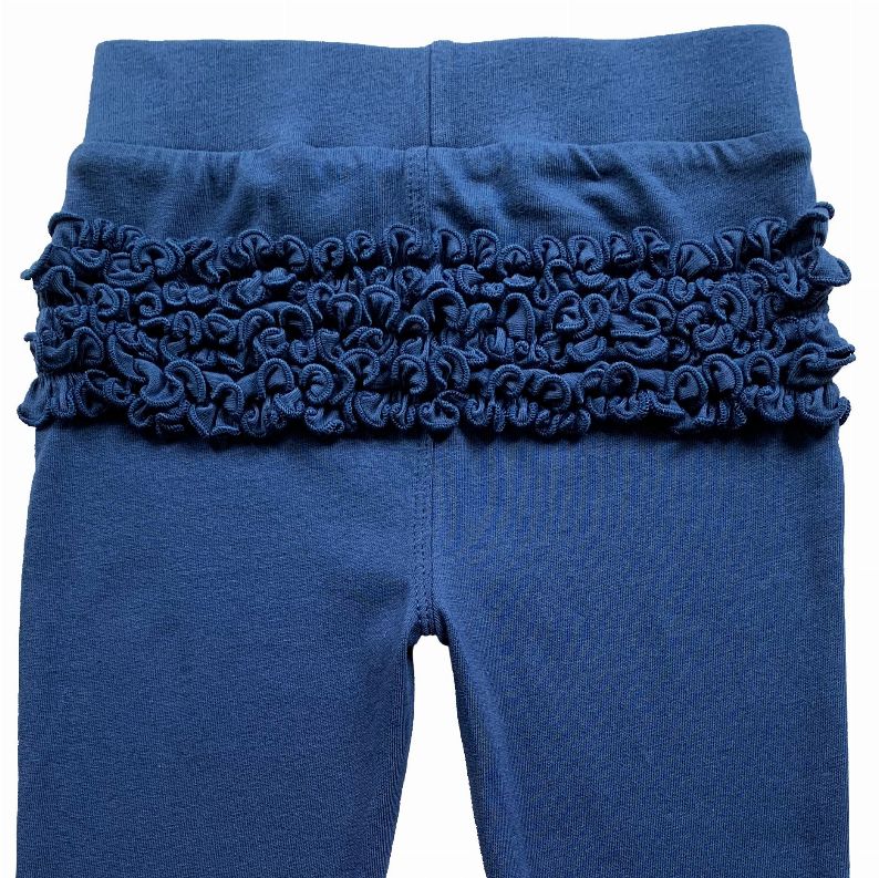 AnnLoren Baby Toddler Big Girls Boutique Navy Ruffle Butt Leggings AnnLoren