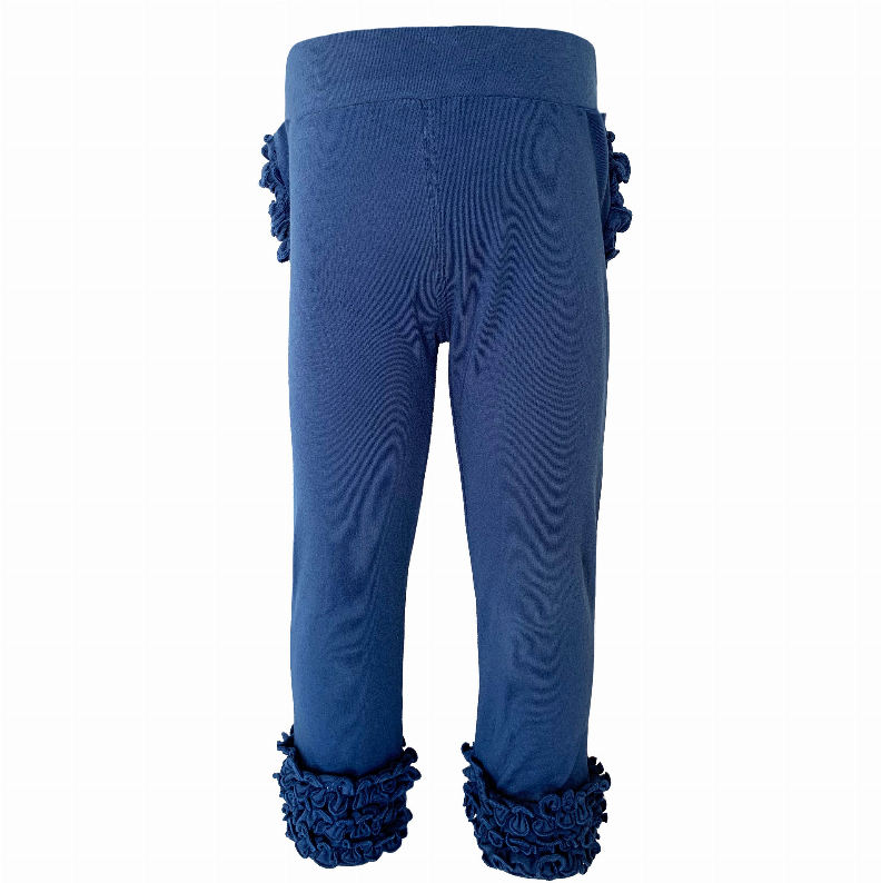 AnnLoren Baby Toddler Big Girls Boutique Navy Ruffle Butt Leggings AnnLoren